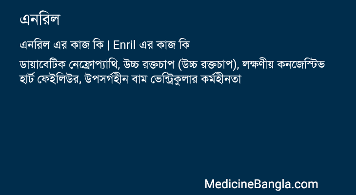 এনরিল এর কাজ এনরিল in Bangla