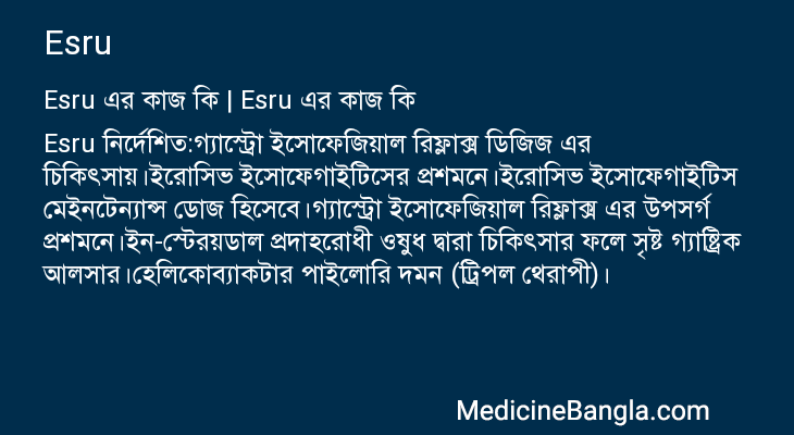 Esru এর কাজ Esru in Bangla