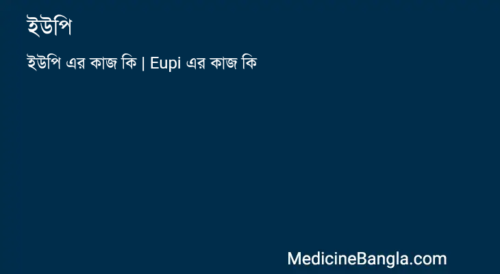 ইউপি এর কাজ ইউপি in Bangla