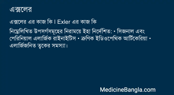 এক্সলের এর কাজ এক্সলের in Bangla