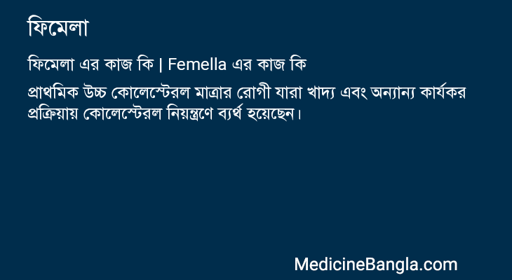 ফিমেলা এর কাজ ফিমেলা in Bangla