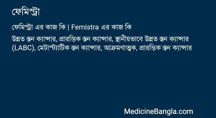 ফেমিস্ট্রা এর কাজ ফেমিস্ট্রা in Bangla