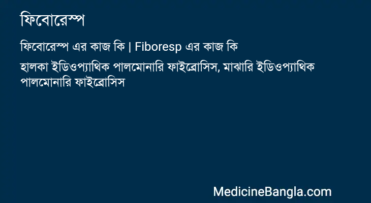 ফিবোরেস্প এর কাজ ফিবোরেস্প in Bangla