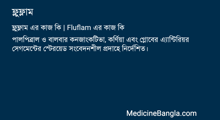 ফ্লুফ্লাম এর কাজ ফ্লুফ্লাম in Bangla
