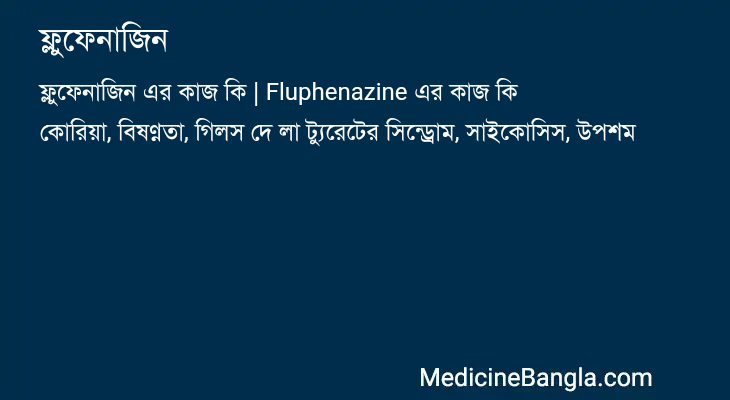 ফ্লুফেনাজিন এর কাজ ফ্লুফেনাজিন in Bangla