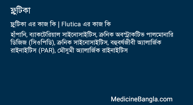 ফ্লুটিকা এর কাজ ফ্লুটিকা in Bangla