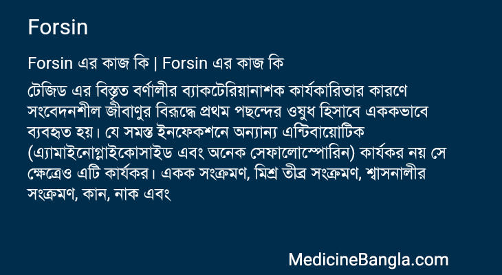 Forsin এর কাজ Forsin in Bangla