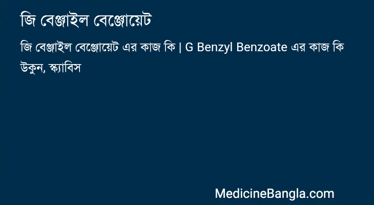 জি বেঞ্জাইল বেঞ্জোয়েট in Bangla