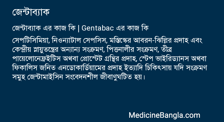 জেন্টাব্যাক এর কাজ জেন্টাব্যাক in Bangla
