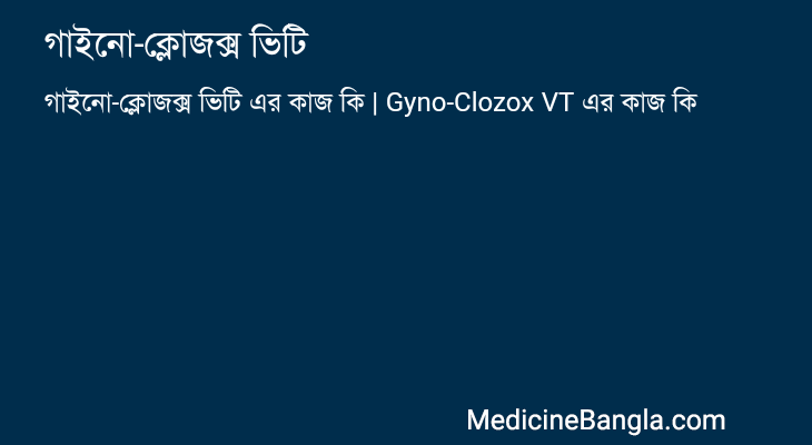 গাইনো-ক্লোজক্স ভিটি এর কাজ গাইনো-ক্লোজক্স ভিটি in Bangla