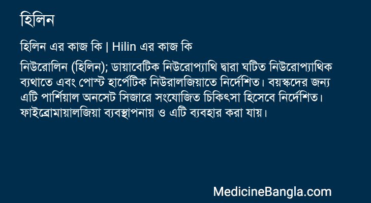 হিলিন এর কাজ হিলিন in Bangla