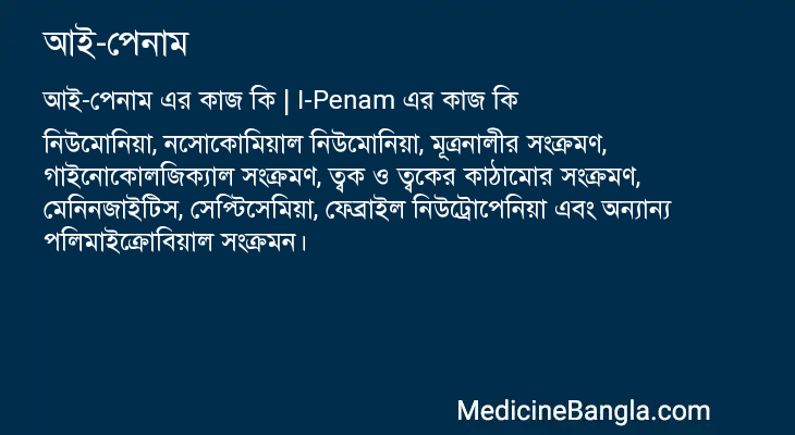 আই-পেনাম এর কাজ আই-পেনাম in Bangla