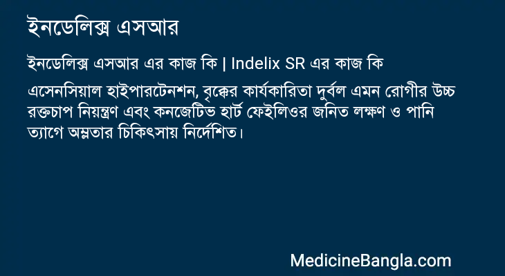 ইনডেলিক্স এসআর এর কাজ ইনডেলিক্স এসআর in Bangla