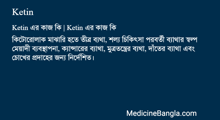 Ketin এর কাজ Ketin in Bangla