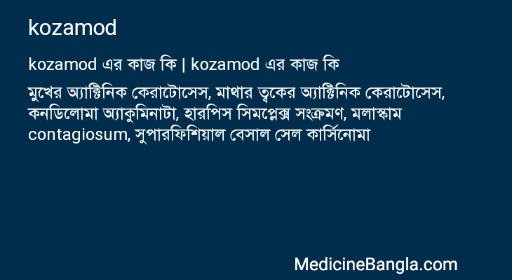 kozamod এর কাজ kozamod in Bangla