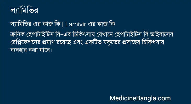 ল্যামিভির এর কাজ ল্যামিভির in Bangla