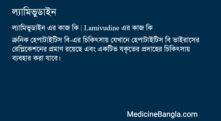 ল্যামিভুডাইন এর কাজ ল্যামিভুডাইন in Bangla