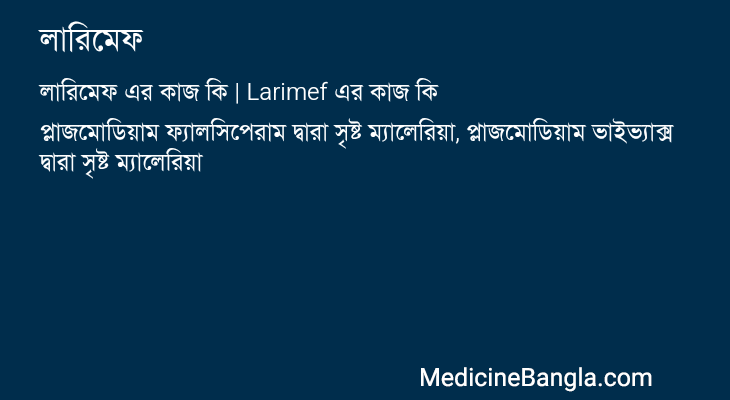 লারিমেফ এর কাজ লারিমেফ in Bangla