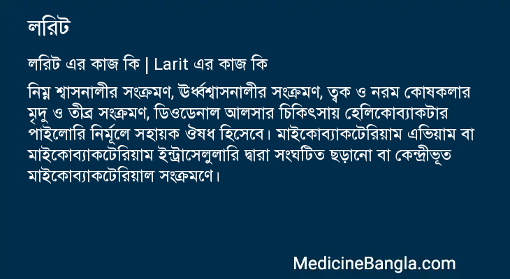 লরিট এর কাজ লরিট in Bangla