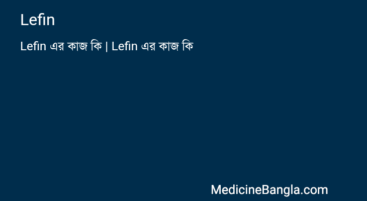 Lefin এর কাজ Lefin in Bangla