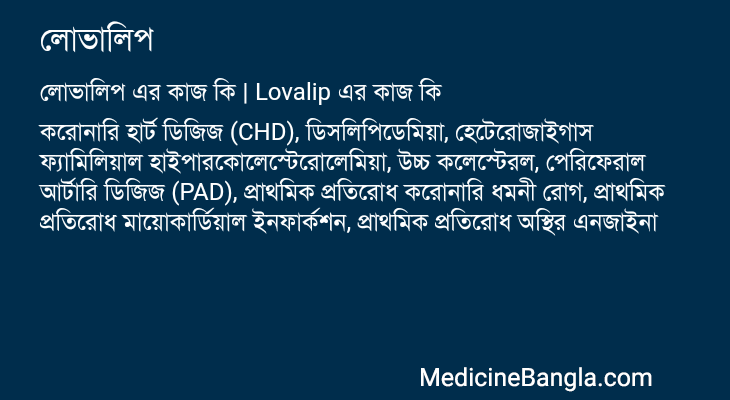 লোভালিপ এর কাজ লোভালিপ in Bangla