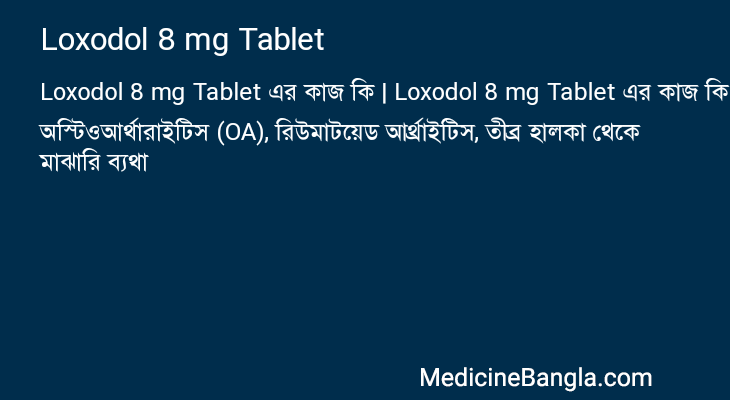 Loxodol 8 mg Tablet in Bangla