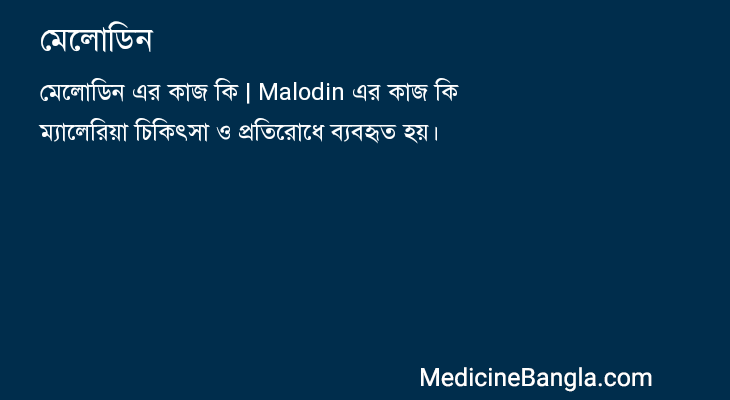 মেলোডিন এর কাজ মেলোডিন in Bangla