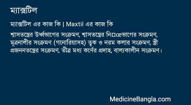 ম্যাক্সটিল এর কাজ ম্যাক্সটিল in Bangla