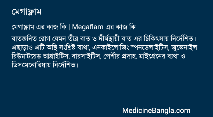 মেগাফ্লাম এর কাজ মেগাফ্লাম in Bangla