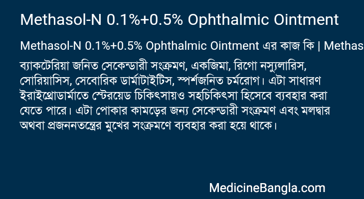 Methasol-N 0.1%+0.5% Ophthalmic Ointment in Bangla