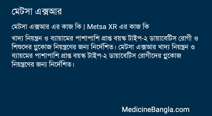 মেটসা এক্সআর এর কাজ মেটসা এক্সআর in Bangla