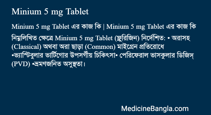 Minium 5 mg Tablet in Bangla