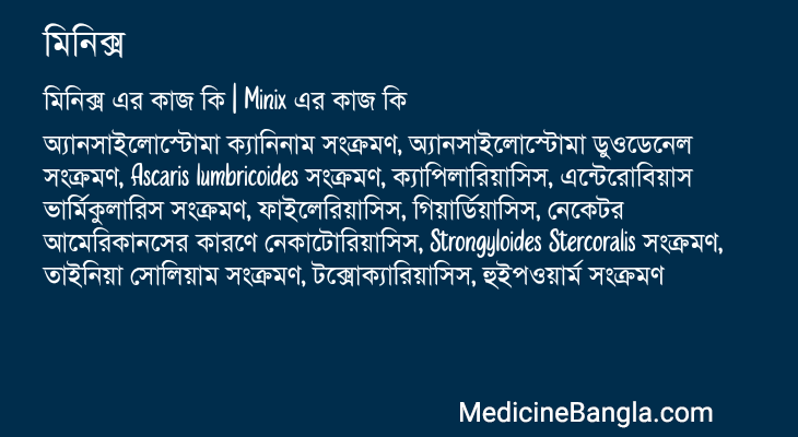 মিনিক্স এর কাজ মিনিক্স in Bangla