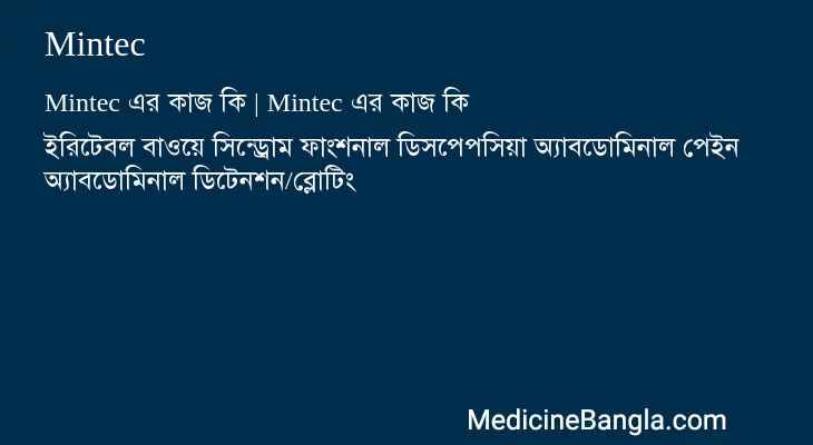 Mintec এর কাজ Mintec in Bangla