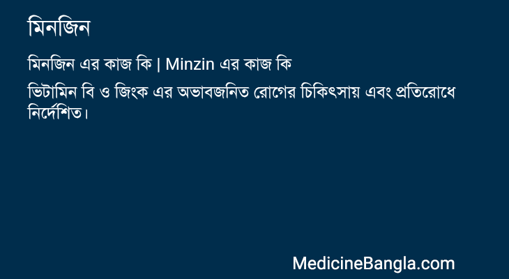 মিনজিন এর কাজ মিনজিন in Bangla