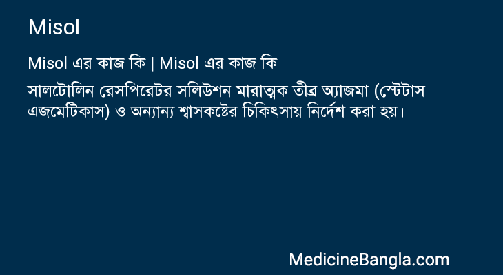Misol এর কাজ Misol in Bangla