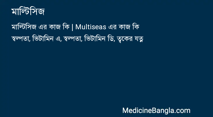 মাল্টিসিজ এর কাজ মাল্টিসিজ in Bangla