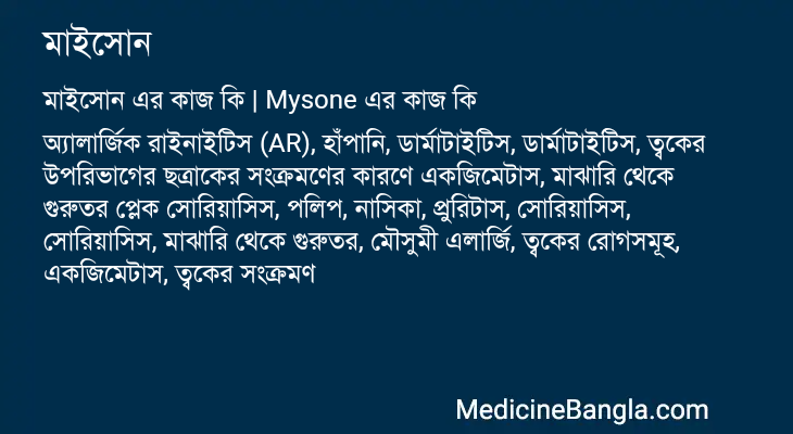 মাইসোন এর কাজ মাইসোন in Bangla