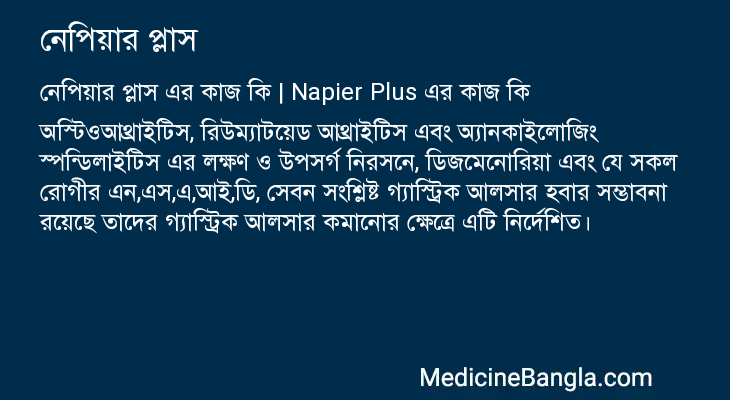 নেপিয়ার প্লাস এর কাজ নেপিয়ার প্লাস in Bangla