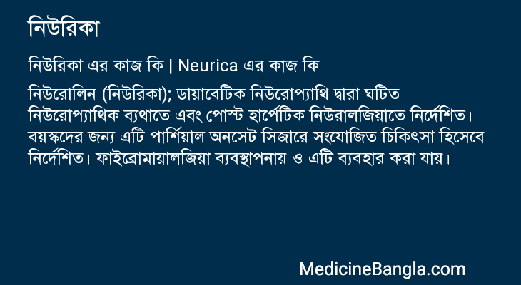 নিউরিকা এর কাজ নিউরিকা in Bangla