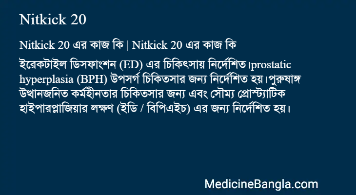 Nitkick 20 এর কাজ Nitkick 20 in Bangla