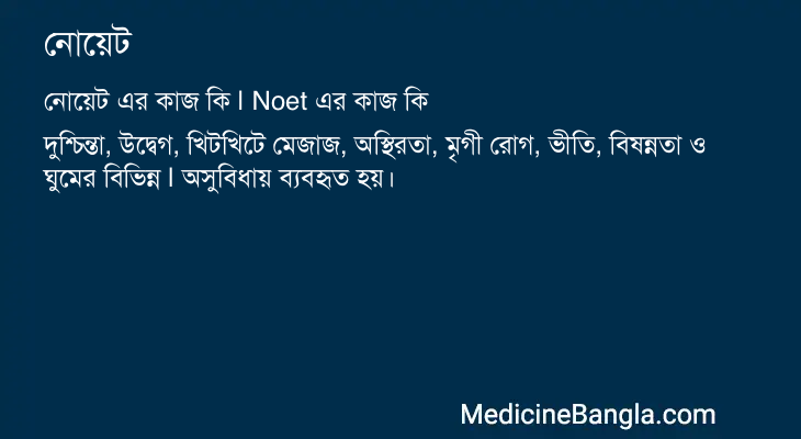 নোয়েট এর কাজ নোয়েট in Bangla