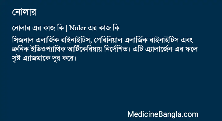 নোলার এর কাজ নোলার in Bangla