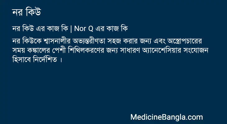 নর কিউ এর কাজ নর কিউ in Bangla