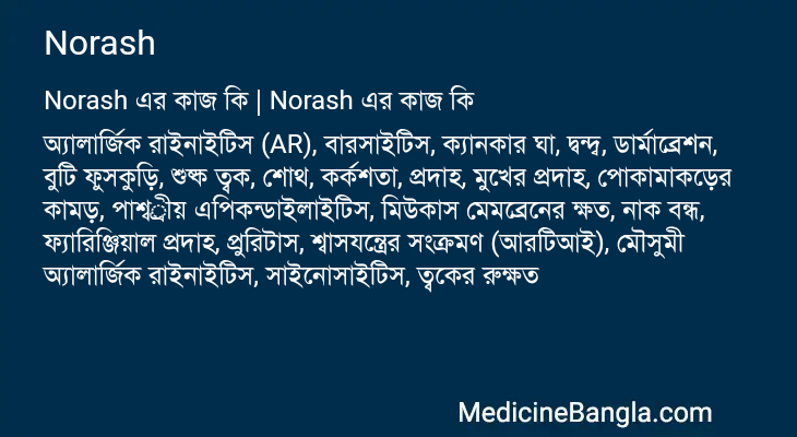 Norash এর কাজ Norash in Bangla