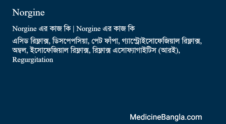 Norgine এর কাজ Norgine in Bangla