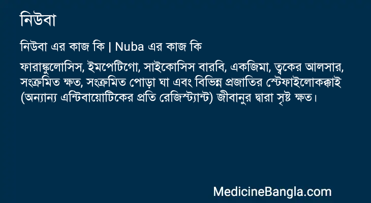 নিউবা এর কাজ নিউবা in Bangla