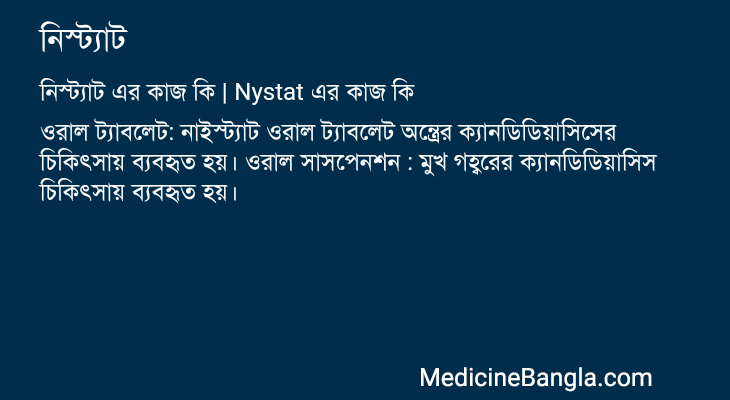 নিস্ট্যাট এর কাজ নিস্ট্যাট in Bangla