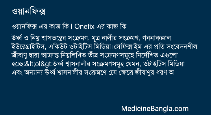 ওয়ানফিক্স এর কাজ ওয়ানফিক্স in Bangla