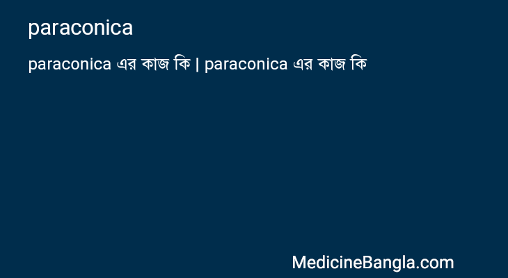 paraconica এর কাজ paraconica in Bangla